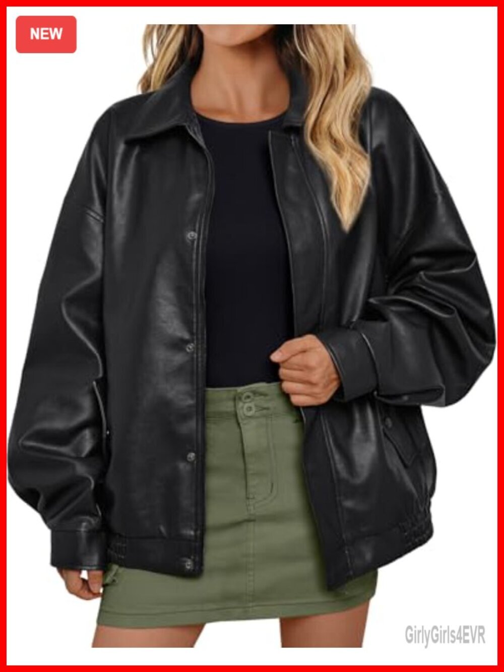 Oversized Faux Suede PU Leather Motorcycle Jacket Blazer Coat
